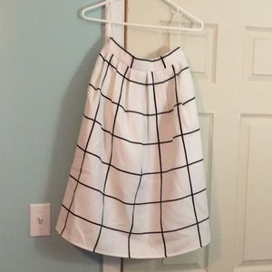Black and white a-line skirt